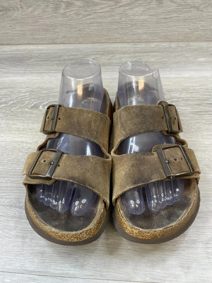 Birkenstock Betula Arizona Mujer 8 Marrón Slide Gamuza Sandalia Sin Corcho Plantilla Foto 2 de 4