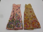 Vintage 1960's Barbie Sew Free Magic Pink Paisley Dress & Tan Paisley Dress