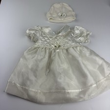 Vintage Baby Girl White Dress with Hat 3-6 Months Baptism Fancy
