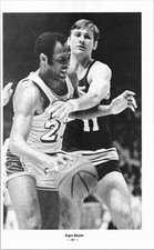 1968 Los Angeles Lakers Elgin Baylor Basketball Photo - Vintage NBA Page
