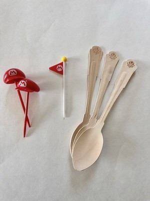 Universal Studios Super Mario World Toadstool Cafe Toppers and Spoons