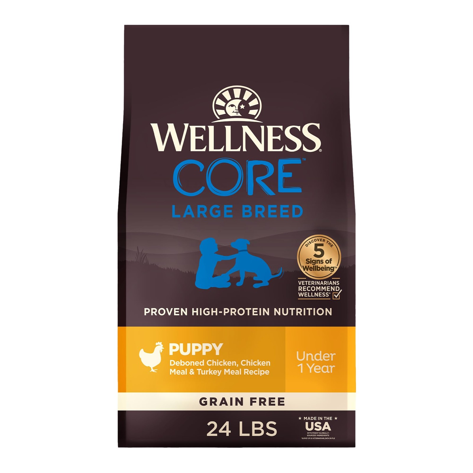 Wellness CORE Puppy Dry Dog Food, Large Breed, Grain-Free, High Protein,