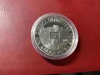 Jugoslawien 250 Dinar 1984 Silber PP Olympia Sarajevo Dorf Jajce (160)