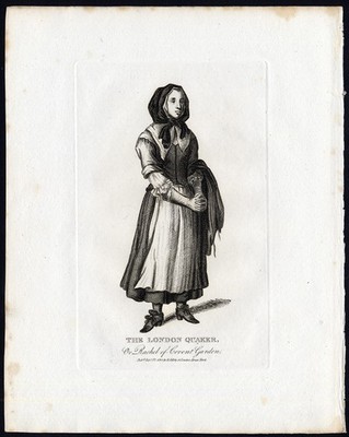 Antique Portrait Print-RACHEL-QUAKER OF COVENT GARDEN-Caulfield-1813