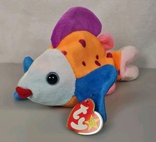 LIPS the multicolored Fish Ty Beanie Baby NWMT New Stuffed Toy Plush 4254
