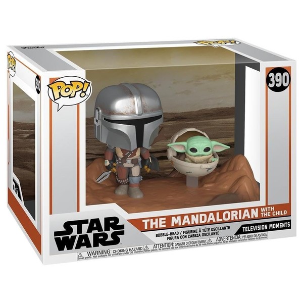 Funko Pop Moment Star Wars Mandalorian & The Child Grogu Vinylfigur 4.5In-image