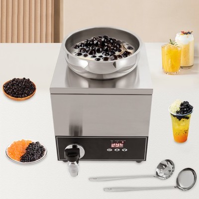 7L Automatic Automatic Boba Tea Pearl Tapioca Cooker 150W w/ Ladle&Slotted Spoon