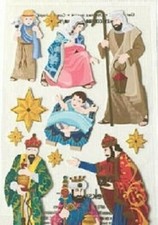 Christmas Nativity Mary Joseph Baby Jesus Shepherds Wise Men Sticko Stickers