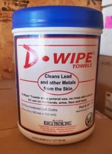 D-Wipe Towels Skin Lead & Metal Dust Cleanup for Skin ESCA Tech (150 ct)