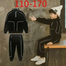 2Pcs Boys Sport Suit Pullover + Pants Tops Trousers Letter Outfits Kid Tracksuit