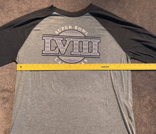 Super Bowl LV III 2024 NFL Sz XL Gray Long Sleeve Gray Shirt Las Vegas - Picture 6 of 6