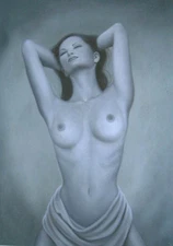 Nude,Original Oil Painting by P. Hays,61 x 91 cm