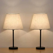 Set of 2 Bedside Table Lamps Nightstand Lamps Desk Lamps Bedroom Living Room
