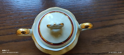 VINTAGE Jarolina Gold Trim China Set da tè caffè 17 pezzi Made in Poland RARO - Foto 4 di 16
