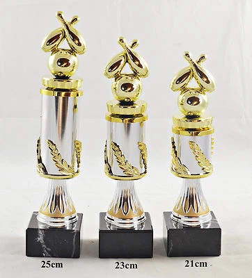 EIGENMARKE Kegeln-Kegler-Bowling Trophäe / Pokal 3er set oder einzeln incl. Beschriftung
