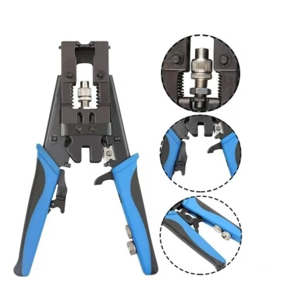 INBRACKETS Compression Tool F TYPE BNC RCA CONNECTOR & Multifunction COAX CABLE STRIPPER