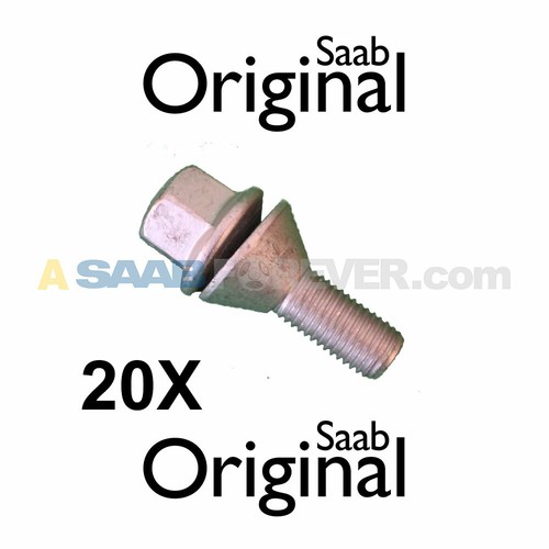 NEW SAAB WHEEL RIM BOLT NG900 94-98 93 9-3 99-11 95 9-5 99-09 92152366 OEM 20x - Picture 2 of 3