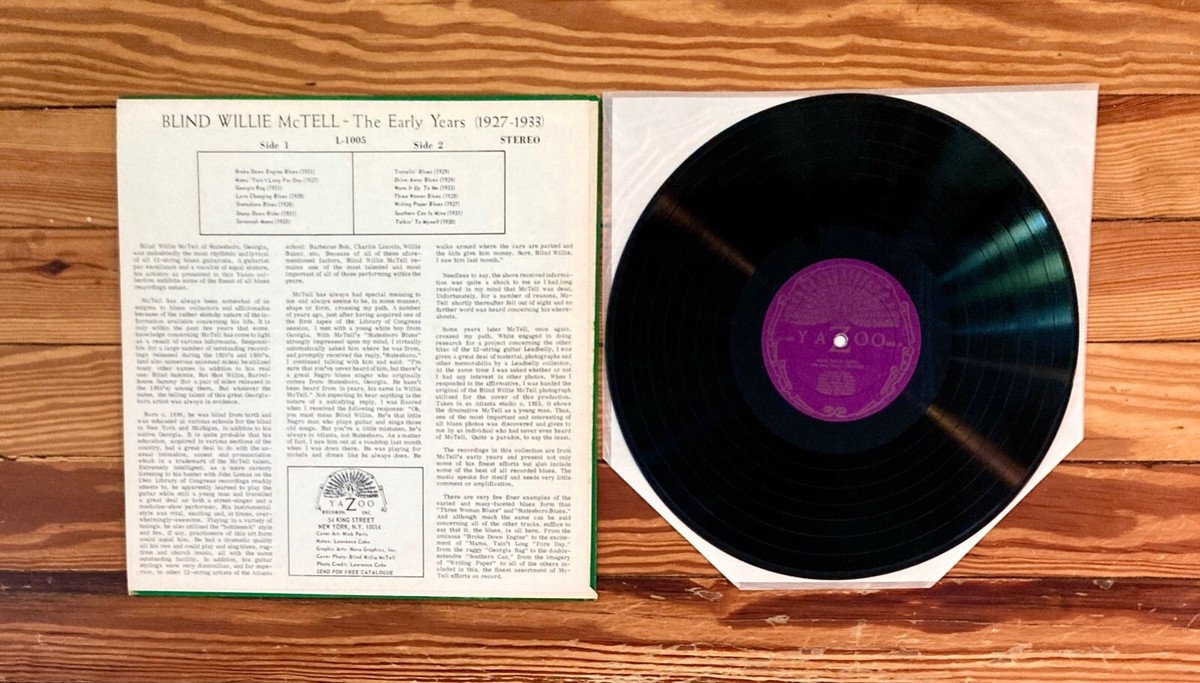 Blind Willie McTell: The Early Years 1927-1933 LP Vinyl Yazoo