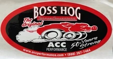 NHRA VRHTF SUPER COOL BOSS HOG ACC PERFORMANCE 50 YEARS DIE CUT STICKER 9" X 3"