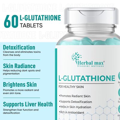 indian glutathione tablets L-Glutathione Capsules Reduced Free Form High Strength 500mg Skin Whitening main image 1