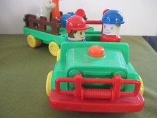 Vintage Playwell Toys  Safari Rescue Jeep and Trailer with Zoo animals