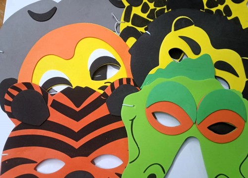 Brand New Wild Animal Foam Children's Face Masks Lion, Tiger, Elephant, Monkey, - Picture 13 of 26