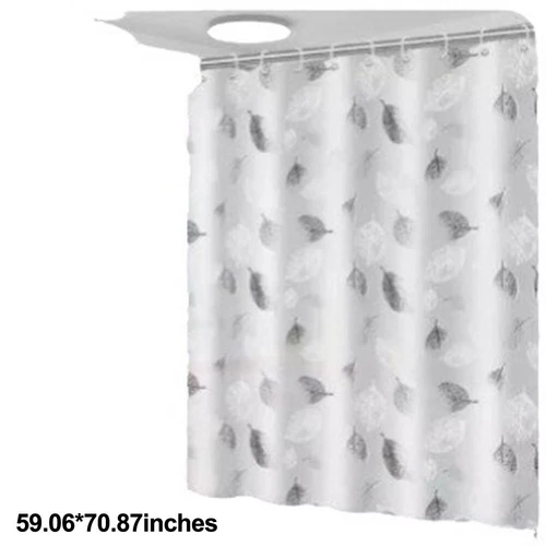 Sophisticated Opaque LEAF PRINTED shower curtain made of peva material - Picture 4 of 14