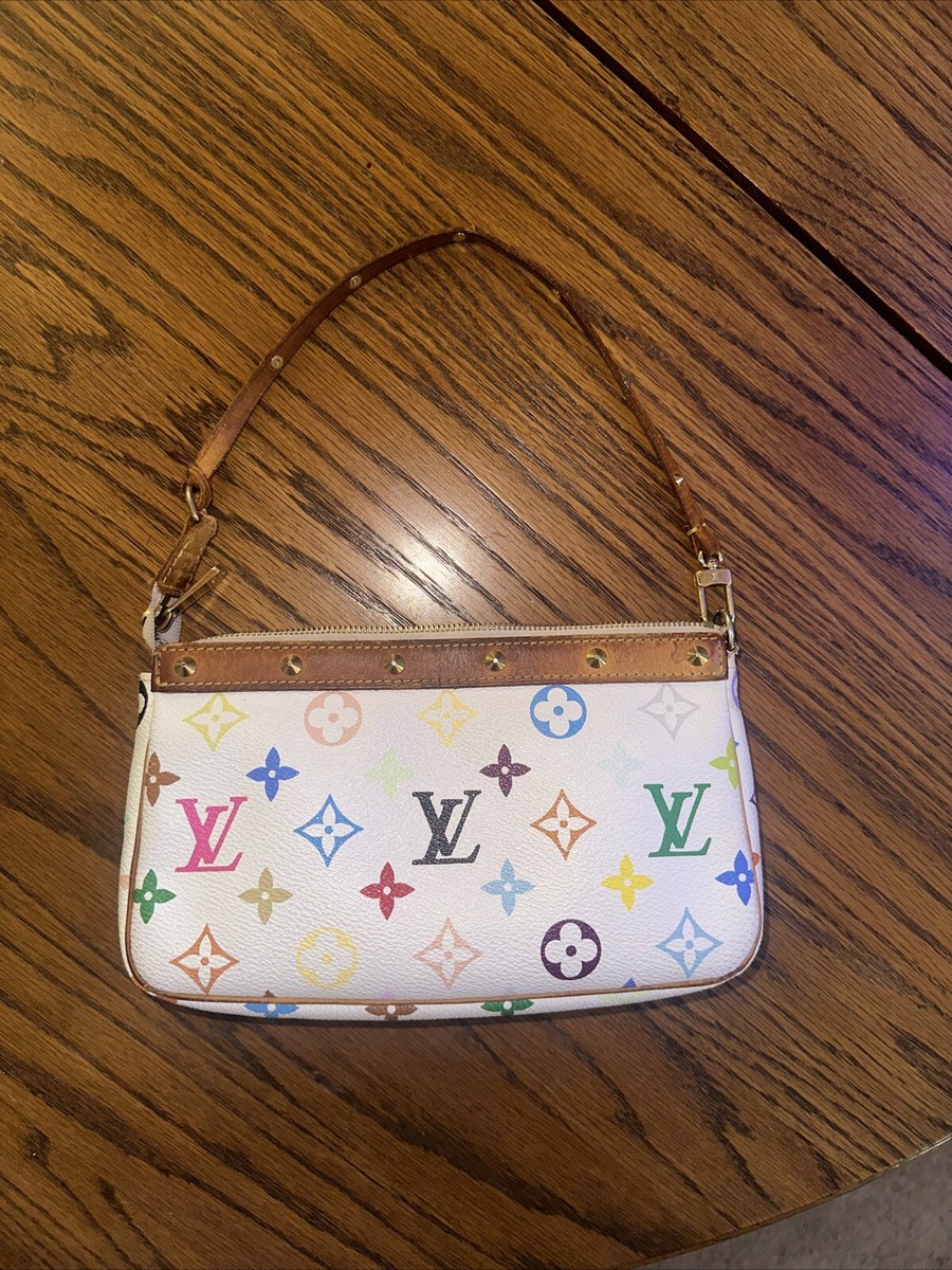 【希少】 LOUIS VUITTON Multicolore Monogram Pochette Auth Louis Vuitton Monogram Multicolor Pochette Accessoires