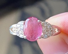 Handcrafted Women  s Natural Ruby and Cubic zirconia accents 925 Silver Ring