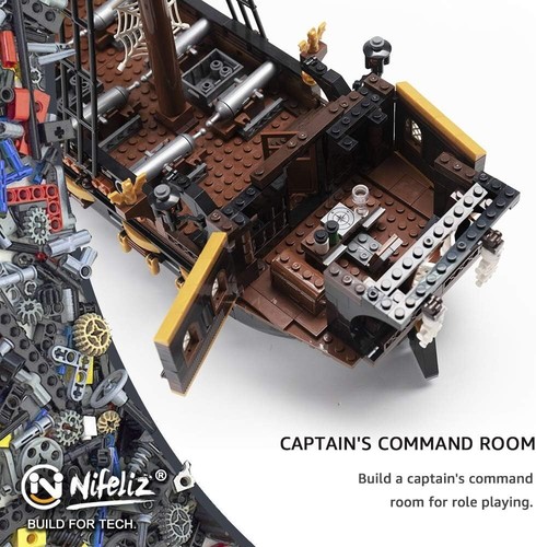 1352-Piece Black Hawk Pirate Ship Model Building Kit for Creative Teens & Adults - Picture 8 of 9