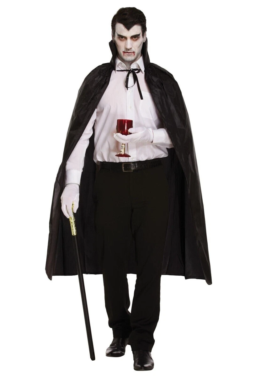 Spooktacular Creations Capa De Vampiro Drácula Reversible – Unisex Adulto, Negra/Roja, Con Tatuaje