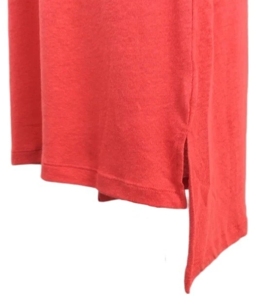 Vestido midi sin mangas LOGO Lori Goldstein para mujer talla mediana rojo mezcla de lino con bolsillos Foto 4 de 4