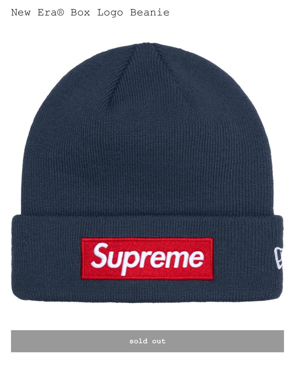 帽子 FW18 Supreme NewEra Box Logo Beanie Blue 🔥Supreme x New Era Box Logo beanie| NAVY BLUE| RED BOX LOGO