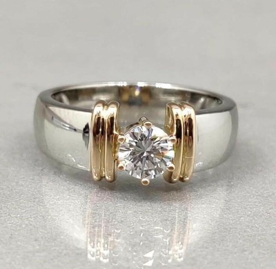 0.50Ct Round Lab-Created Diamond Women Valentine Gift Ring 14K White Gold Plated