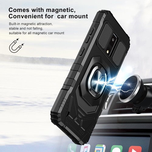 Coque téléphone bague d'armure bague de support magnétique pour BLU View 4 B135DL + verre trempé - Photo 11 sur 38