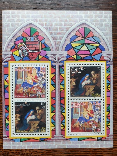 Briefmarken Deutschland Weihnachten 2001 postfrisch Block 56 Mi.Nr 2256, 2257