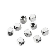 Tibetan antique silver cube spacer beads 1mm hole 4x4x4mm