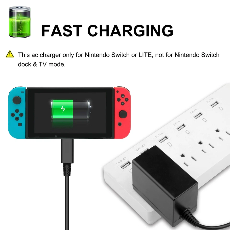 Charger for Nintendo Switch / Switch Lite / Switch OLED Home USB-C Power Supply - Image 2 of 4