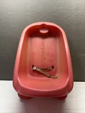 Vintage Red Plastic 26” Torpedo Baby Child Sleigh Pull Sled Snow Made In Canada