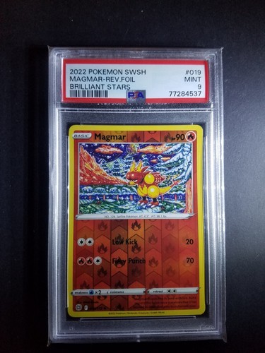 2022 Pokemon Sword Shield Magmar 019/172 Reverse Foil PSA 9