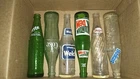 6 VTG Glass Soda Bottles 10oz Old Bottle Lot Pepsi Sprite Sunkist Coke Welch's