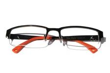 Bronze Orange  RECTANGLE SLIM SMART LOOKING GLASSES Fashion Eyewear Half Rimless
