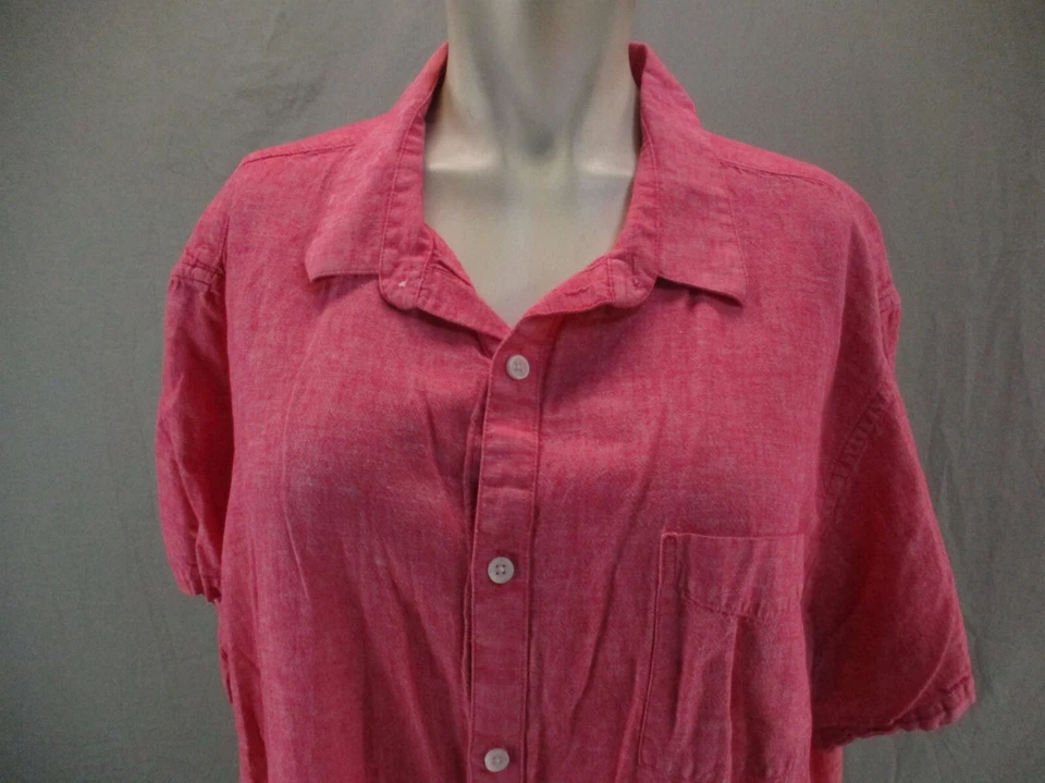 Marc Anthony Size XXL Mens Linen Cotton Blend Button Up Short Sleeve Shirt 922 - Image 2 of 4