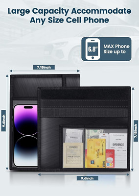 Große Faraday Tasche für Handy Autoschlüssel Kreditkarte Reisepass - Signalblockierung ADXA