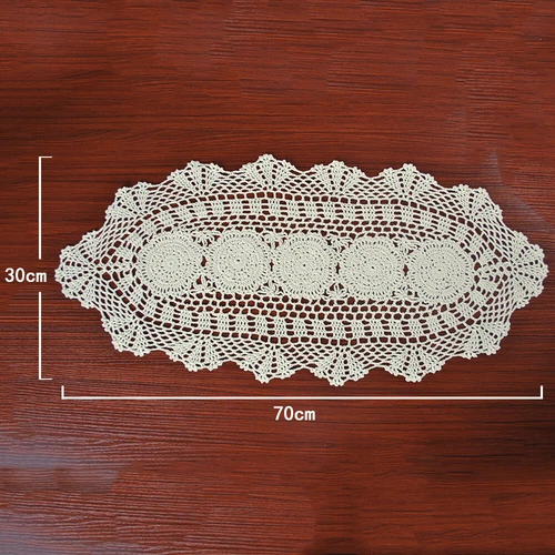 Vintage Hand Crochet Cotton Lace Table Runner Dresser Scarf Doily Wedding Party - Bild 21 von 45
