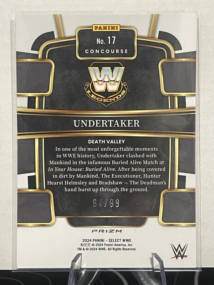 Undertaker 2024 Select #17 Concourse Red Wave /99 Legends - Image 2 of 2