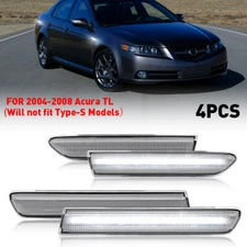 LED Front Rear Fender Side Marker Lights For 2004-2008 Acura TL base CLEAR White