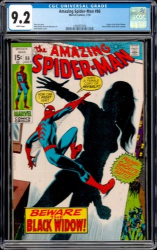 Amazing Spider-Man #86 Marvel Comics 1970 Origin Black Widow Stan Lee CGC 9.2