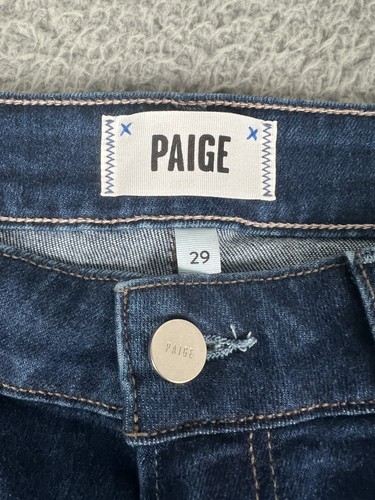 Paige Jeans Anessa Wide Leg The Disco Dark Blue Denim Stretch High Rise 29 29x27 - Picture 2 of 12