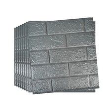60Pcs Wall Sticker Stick On Tiles Thick Self-Adhesive Kitchen Bathroom 3D Decor,